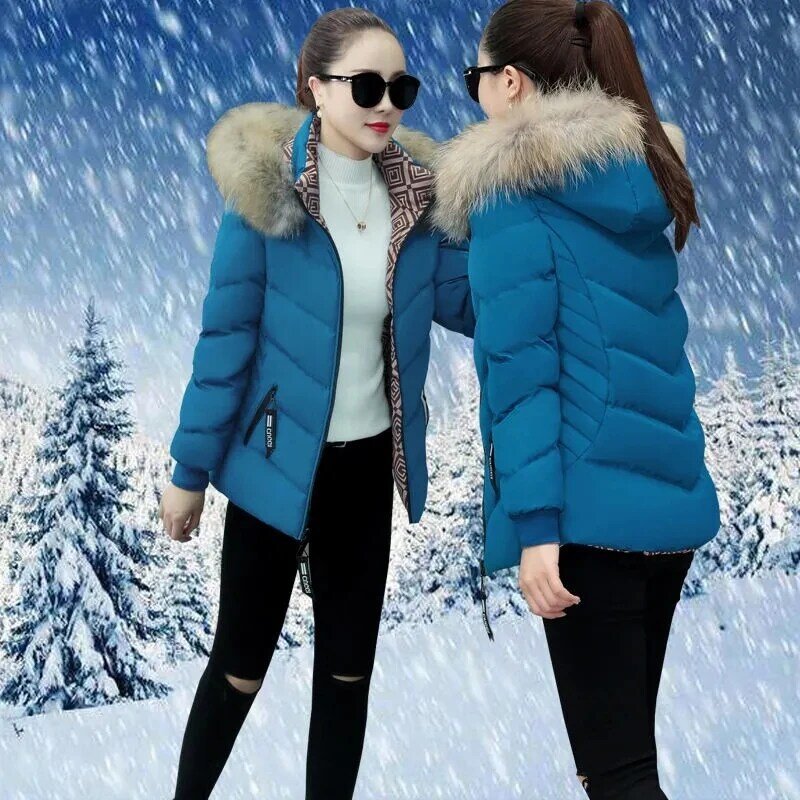 Piumino imbottito in cotone da donna inverno nuovo dimagrante moda donna All-Match madre spessa calda giacca con cappuccio parka femminile