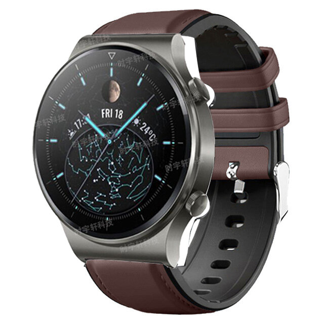 Bracelet de montre en cuir véritable de 22mm pour Huawei GT 2 GT2 Pro, remplacement de bracelet de montre Honor Magic 1 2 46mm, bracelet de montre pour hommes