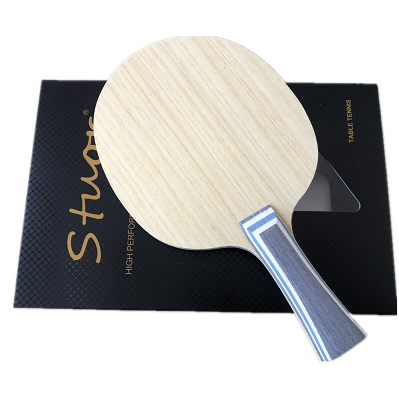 Nowy uchwyt 7-warstwowe niebieskie włókno węglowe ostrza do tenisa stołowego lekkie rakietka do ping-ponga ostrza akcesoria do tenisa stołowego złote Logo