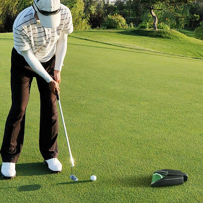 1 szt. Automatyczny powrót automat treningowy do golfa puchar golfowy miotacz pomoce szkoleniowe kryty/biurowy Golf Auto powracający trening do wkładania trenera