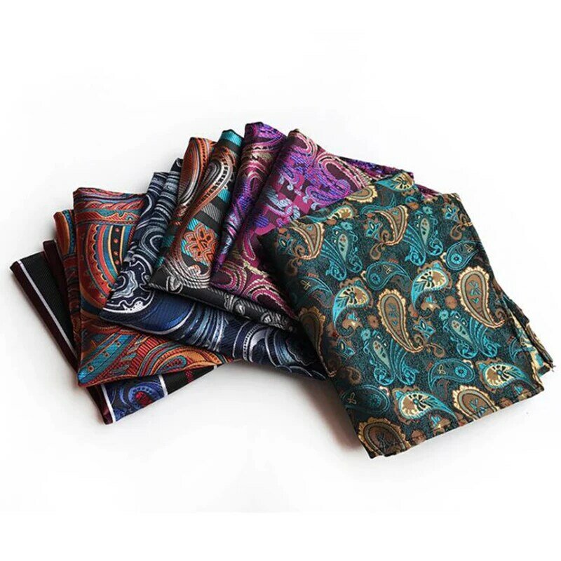 GUSLESON-pañuelos de seda con estampado de puntos para hombre, pañuelos de negocios informales con bolsillos cuadrados, pañuelos de boda, accesorios de regalo