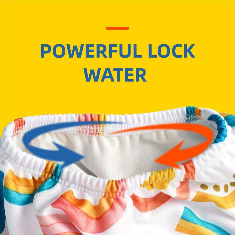 HappyFlute-pantalones de baño impermeables para niños, cubierta de tela lavable reutilizable, para piscina y playa, novedad de verano