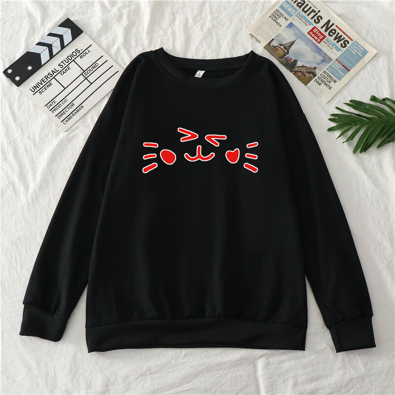 2021 spring and autumn new sweater cartoon doll long-sleeved round neck cotton cute Harajuku style all-match blouse women