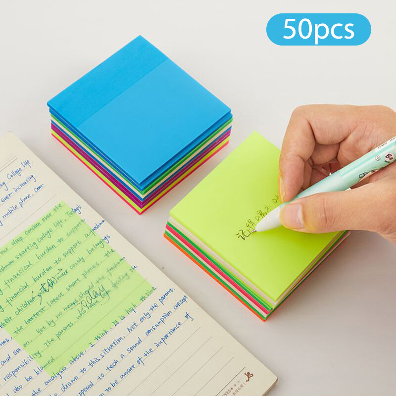 Color Transparency Sticky Note Pads Waterproof Self-Adhesive Memo Notepad