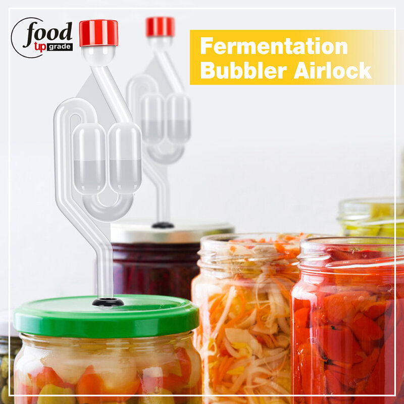 3 pezzi Airlock a forma di S, Homebrew Bubble Airlock Carboys Stopper & Fermenter Seal Valve con passacavi per uso alimentare vinificazione