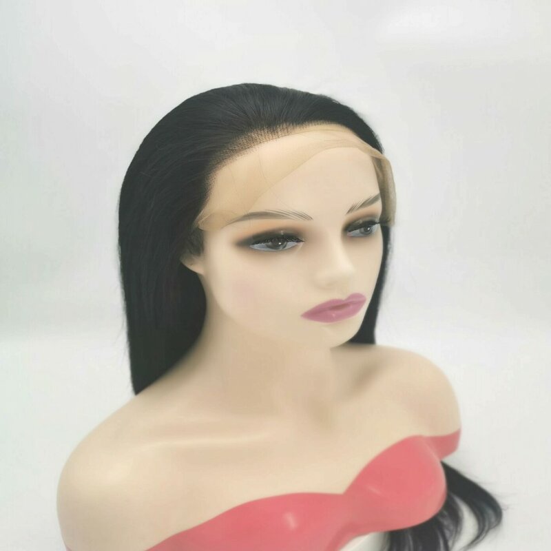 Perruque Lace Front Wig naturelle brésilienne Remy, cheveux lisses, 13x4, pre-plucked, avec Baby Hair, 180%