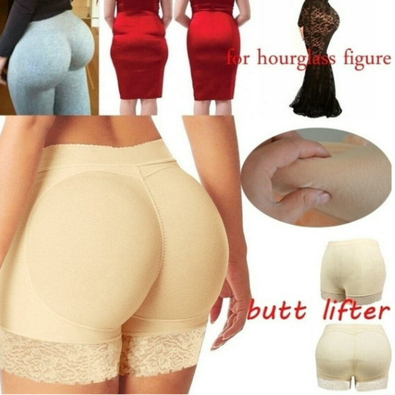 Pakaian Dalam Celana Empuk Wanita Pengangkat Pantat Bum Hip Enhancer Pembentuk Tubuh Shapewear Celana Sudut Datar Pantat Penuh Bokong Palsu