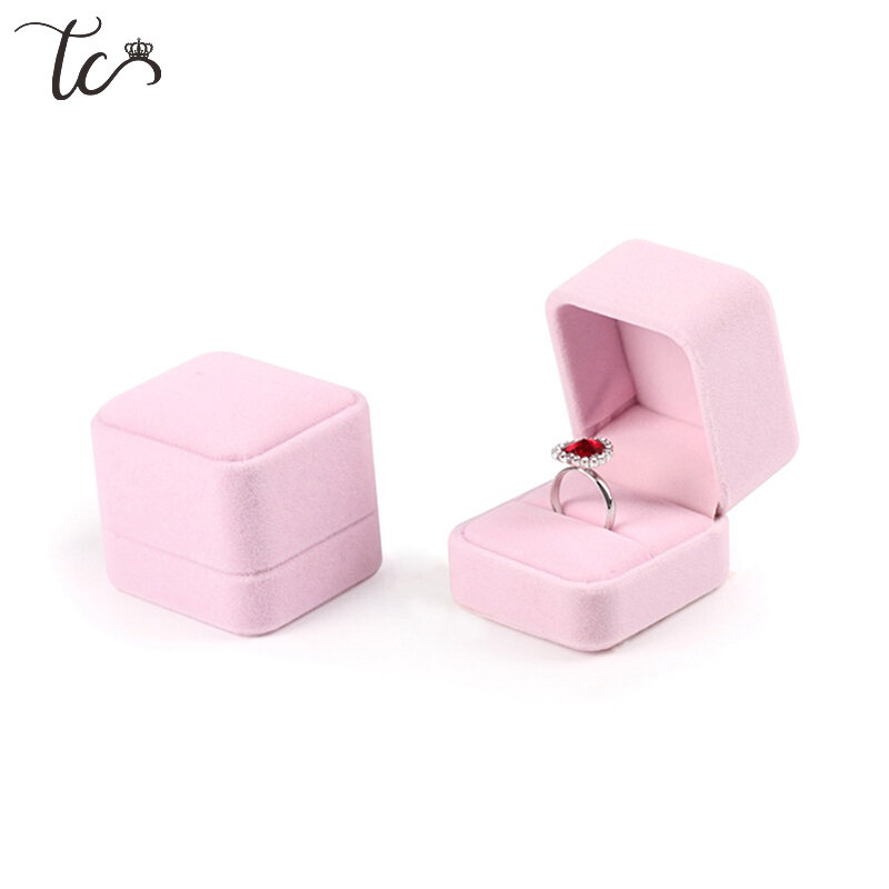 Ring Box Velvet Ear Studs Holder Box Trinket Container Engagement Gift Box Jewellery Organizer and Packaging