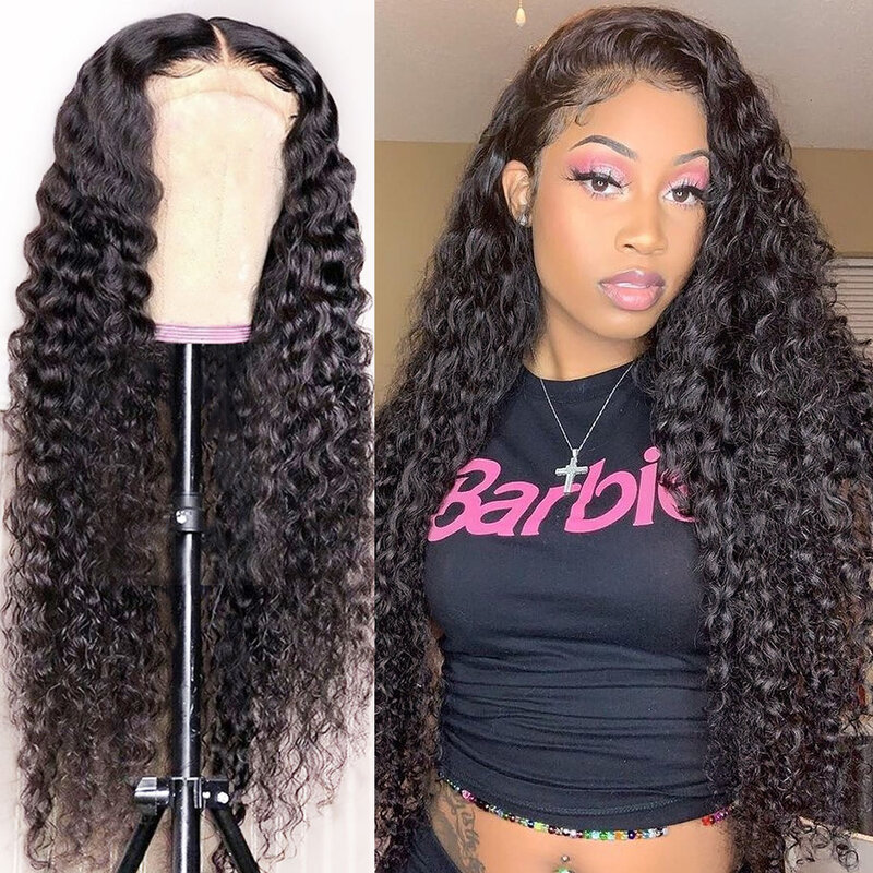 Glueless Lace Front Human Hair Wigs Deep Wave Lace Wig For Women Curly Human Hair Wig Pre Plucked Hairline Brazilian Wig