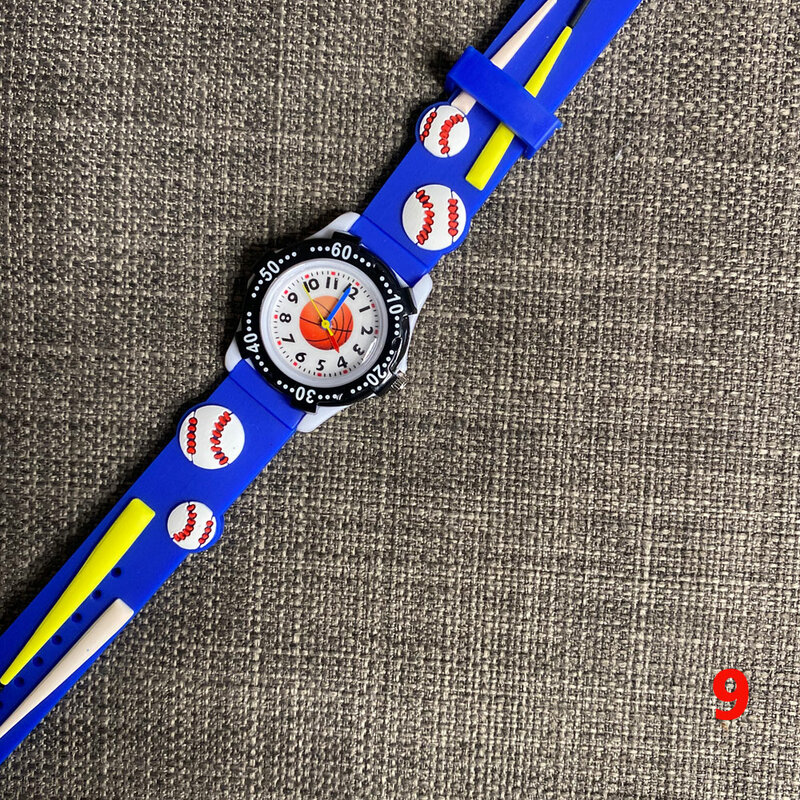 Часы Детские кварцевые в спортивном стиле, Модные Аналоговые светящиеся наручные, с мультяшным рисунком баскетбола, с нейлоновым ремешком, для мальчиков и девочек, подарок J1356