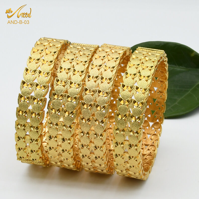 Aniid afrikanischen Armreif Armband für Frauen Luxusmarke indische Dubai 24 Karat Gold Farbe Armreifen mit Charms Geschenk Großhandel Schmuck