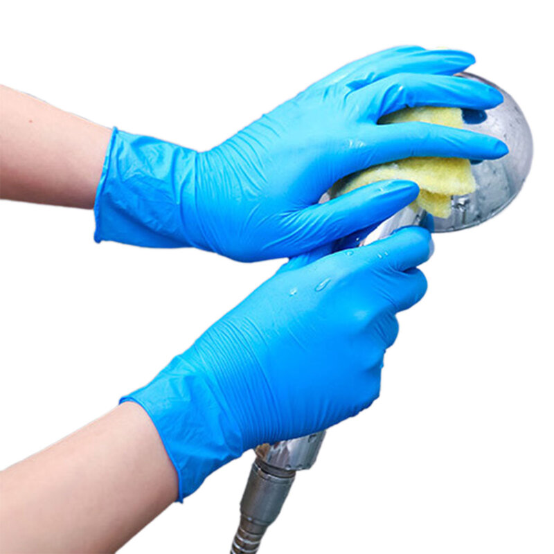 100pcs Disposable Nitrile Gloves  Industrial Gloves Kitchen Alkali Tattoo Nail Art Beauty Salon Industrial Auto Repair Gloves