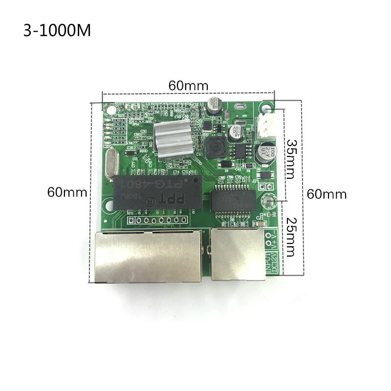 Module de commutation Gigabit, largement utilisé dans les lignes LED 3/4 ports 10/100/1000Mbps, mini module de commutation, port de contact, carte mère PCBA