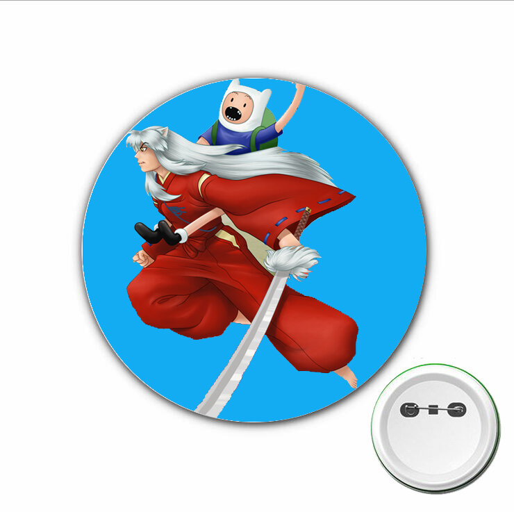 3pcs anime Inuyasha Cosplay Emblema Dos Desenhos Animados Pinos Broche para Roupas Acessórios Mochilas sacos Botão Emblemas