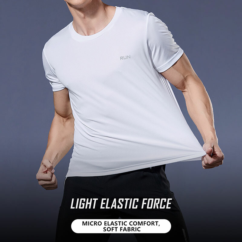 2024 Polyester Gym Shirt Sport T Shirt Men Short Sleeve Running Shirt Men Workout Training Tees Fitness Top Sport T-shirt