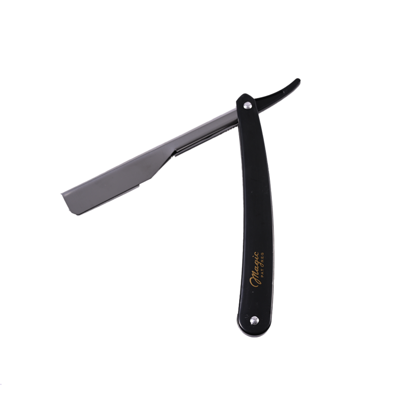 Afeitadora Manual profesional de acero inoxidable, máquina de afeitar afilada de borde recto, cortador de barba con cuchilla, 2 colores