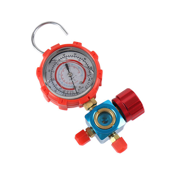 Manómetro de colector de refrigerante azul, manómetro de válvulas, medidor de presión, herramienta de aire acondicionado R410a PUO88