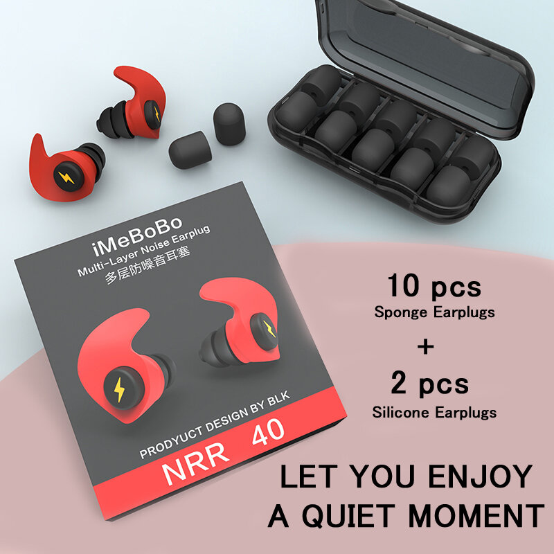 Tampões de ouvido de silicone macio para dormir, Tapones pretos à prova de som, Filtro de redução de ruído para orelhas