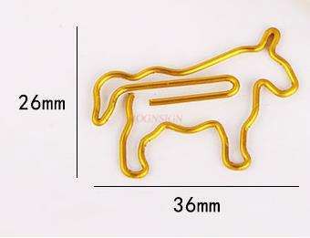 คลิปหนีบกระดาษรูปม้าทำจากโลหะ12ชิ้นคลิปหนีบกระดาษรูปสัตว์