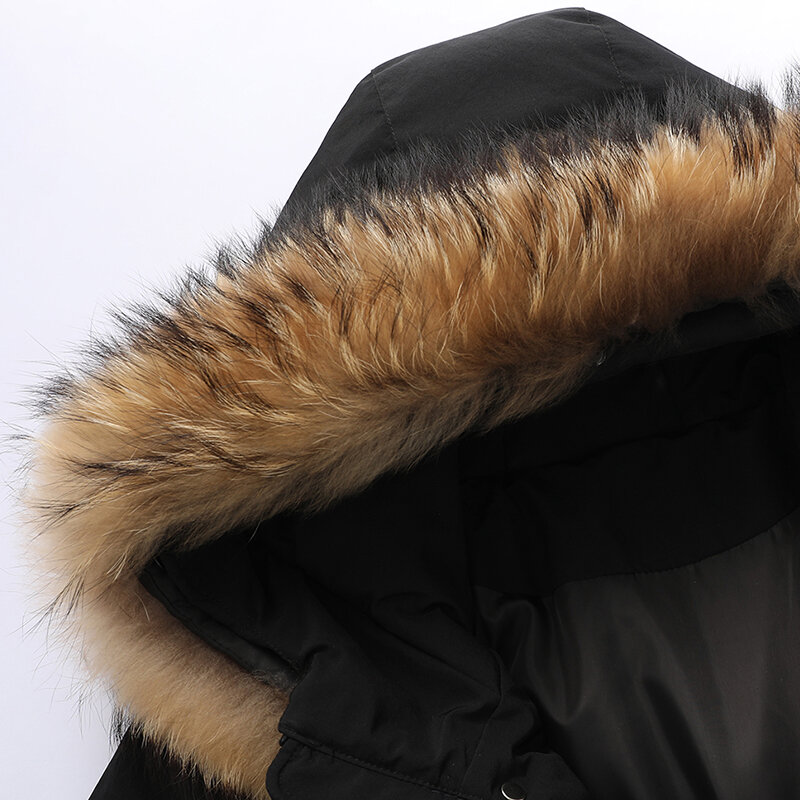 Jaket Katun Mode Korea Menengah dan Panjang Tampan Baru Mantel Kasual Pria Tebal Berkerudung Pemuda Musim Dingin Yang Hangat
