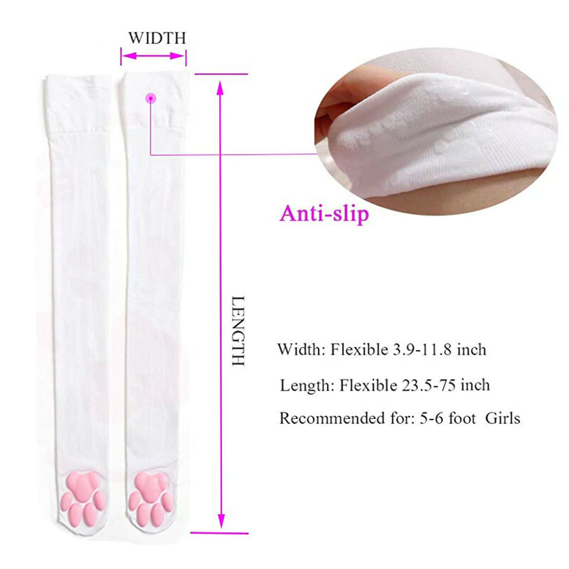 Pawpads Socks Stockings Casual Cotton Thigh High Over Knee Sexy Socks Girls Womens Female Cute Soft Cat Paw Cosplay Socks Gloves