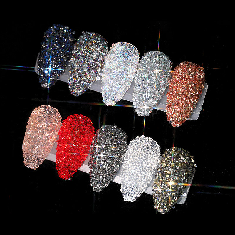 Hnuix 3d decorações da arte do prego strass para unhas strass gel uv micro zircons cristais pedras zircônio manicure decoração