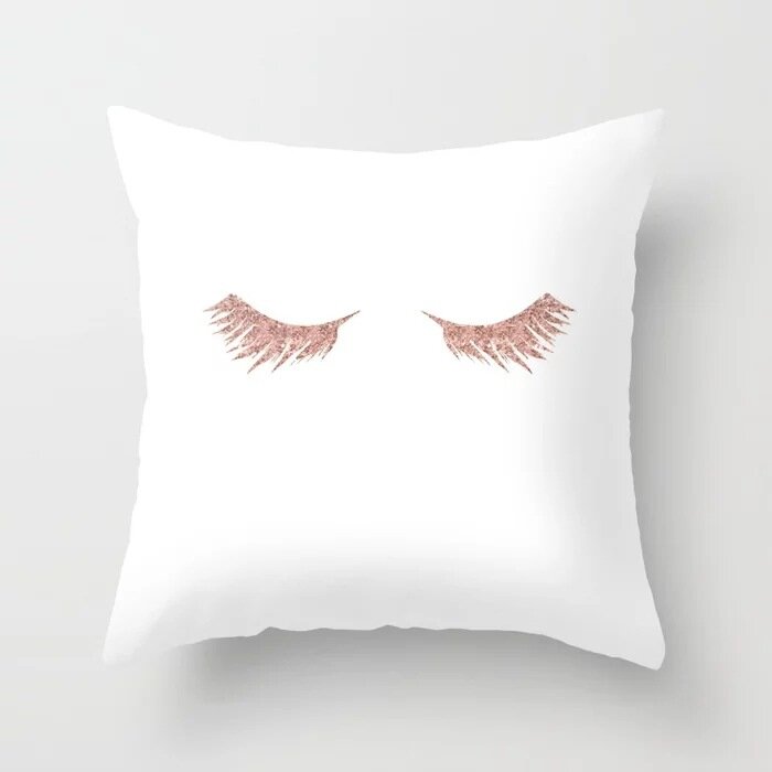 Lash Pillow Case Rose Gold Geometric Pineapple Glitter Polyester Sofa Decorative Cushion Cover for Home Decor 45x45cm