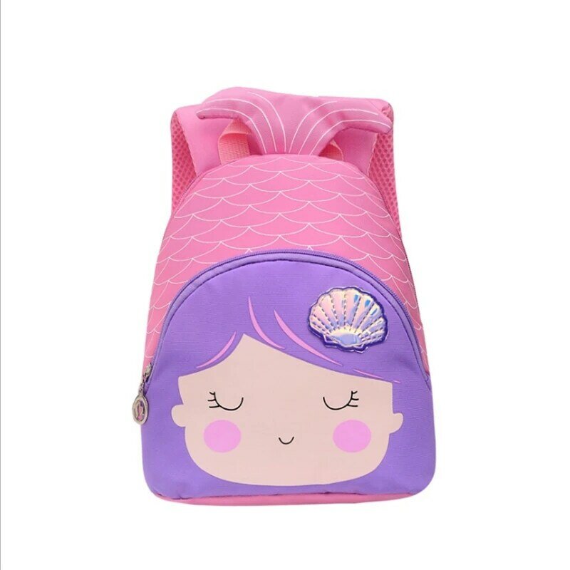 New Cartoon Backpacks Children's School Bags For Girls Cute Canvas Mini Backpack Mermaid Backbag Kindergarten Small Bag