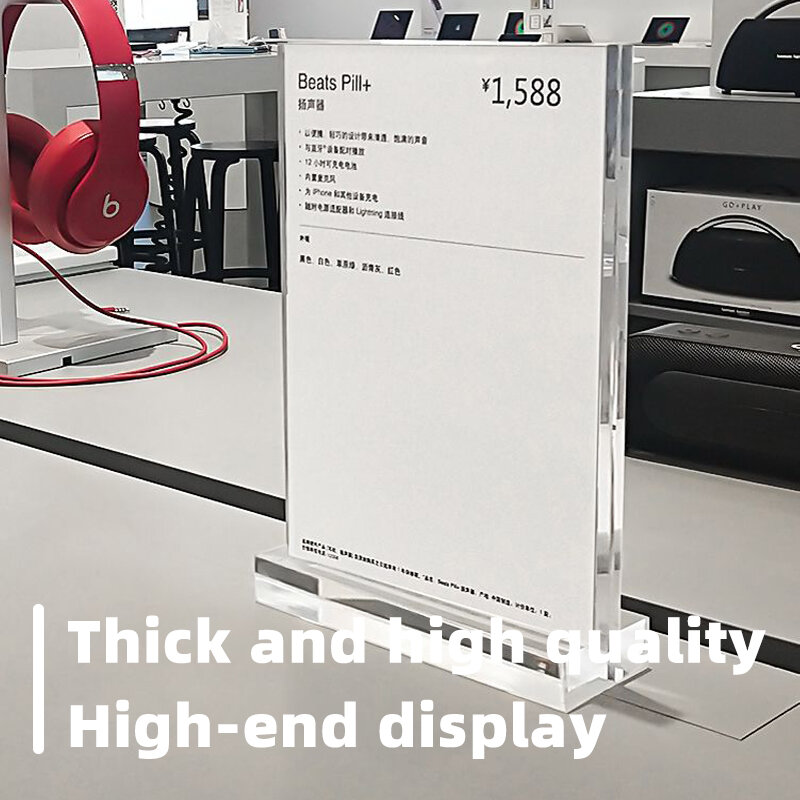 A4 a5 t forma tampo da mesa 4S etiqueta de preço da loja menu do produto transparente acrílico sinal suporte exibição imagem foto quadro