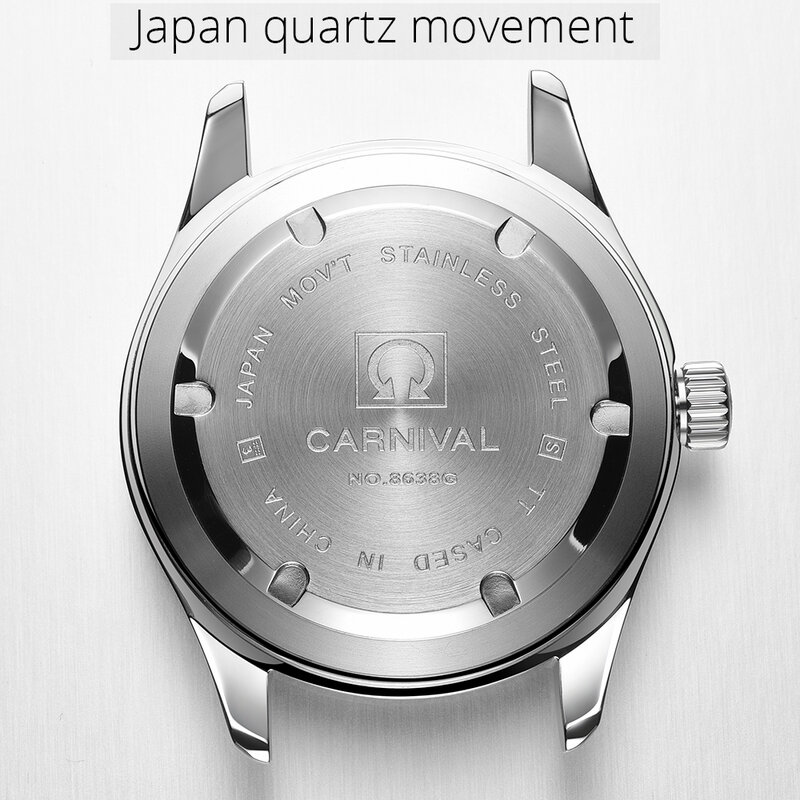 Karnawał Top marka luksusowa moda męskie zegarki 2020 sport zegarki podświetlany zegarek kwarcowy ze stali nierdzewnej 316L Relogio Masculino