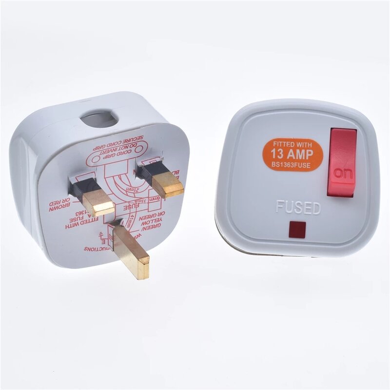 Câble d'alimentation électrique UK 13A mâle, prise de courant, interrupteur indépendant, rallonge détachable, adaptateur de connecteur, réutilisable