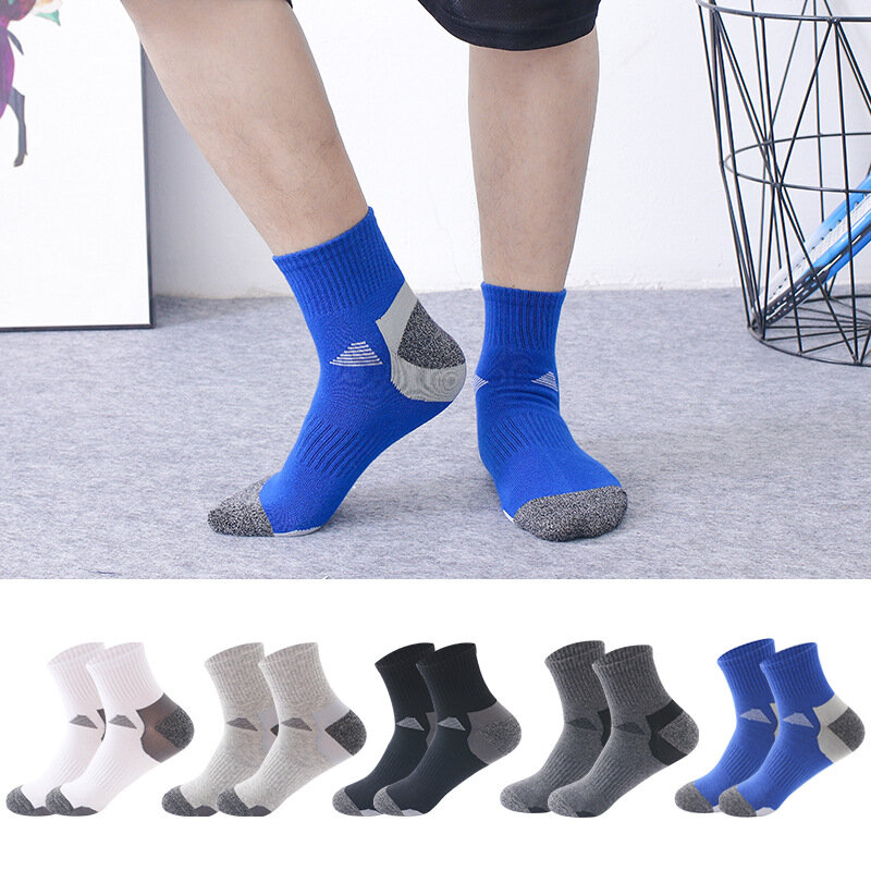 ZTOET-calcetines largos de algodón para hombre, medias deportivas de alta calidad, transpirables, para primavera y otoño, venta al por mayor, 5 par/lote