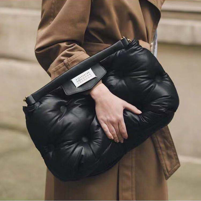 Design espaço de algodão nuvens bolsa de embreagem feminina bolsas de ombro luxo couro macio rebite senhora crossbody sacos para mulher 2021