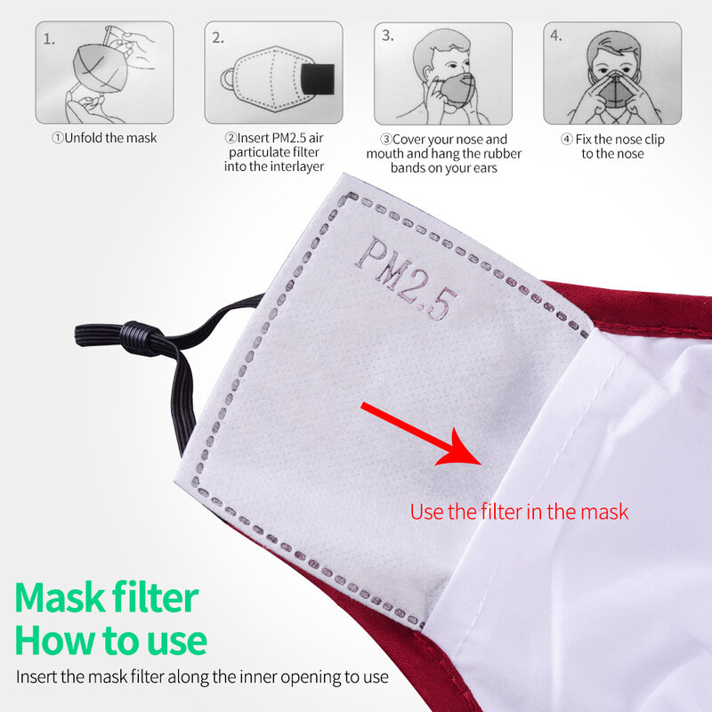 50/100/200 Uds PM2.5 máscara de filtro de papel 5 capas antipolvo máscara facial carbón activado filtro de papel para niños adultos