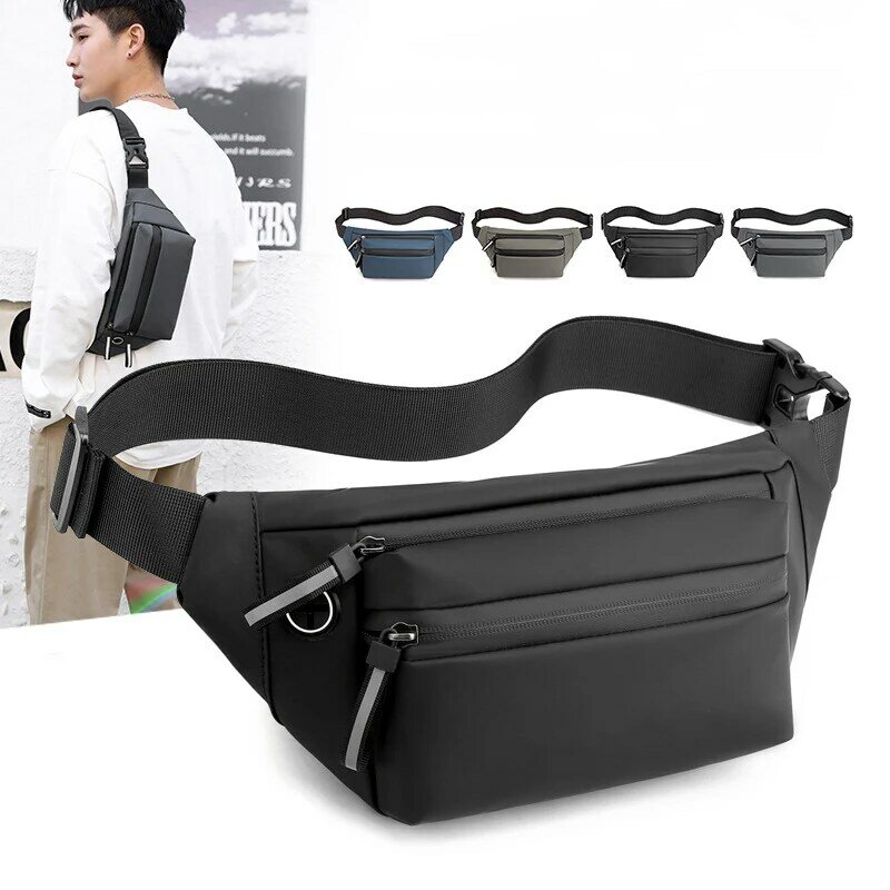 Men Waterproof Belt Bag Fashion Chest Pack Male Waterproof Waist Bag Outdoor Sports Fanny Pack Men's Travel Shoulder Bags
