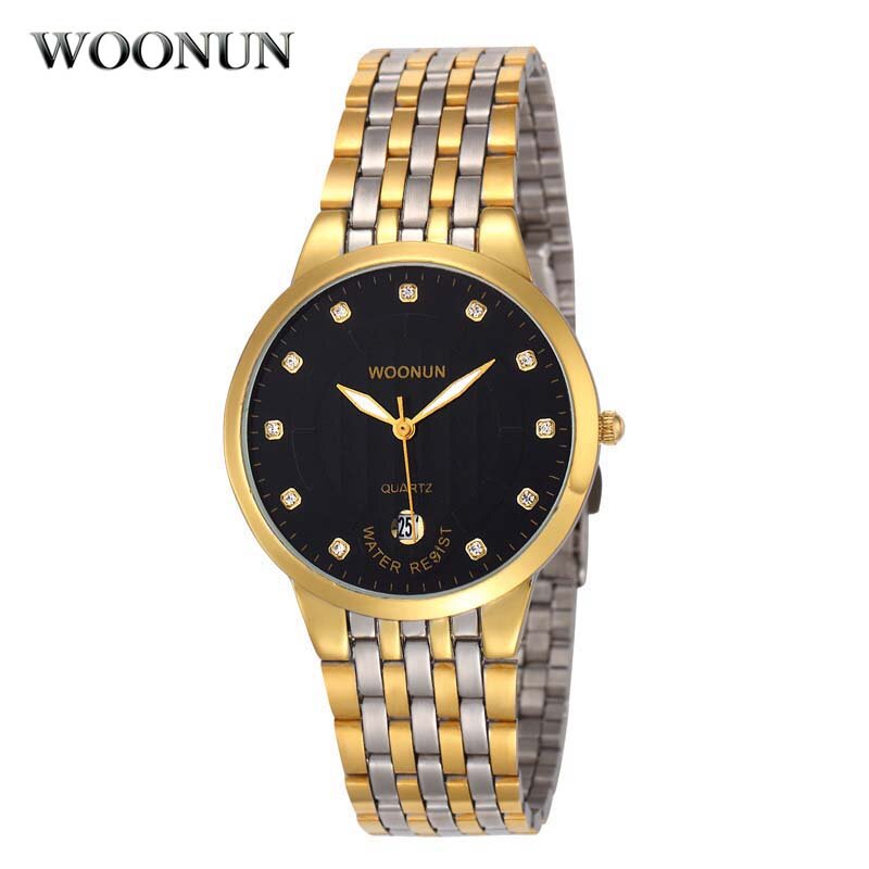 Luksusowe zegarki marki mężczyźni wodoodporne, odporne na wstrząsy zegarki kwarcowe ze stali nierdzewnej męskie zegarki na rękę zegarki biznesowe męskie zegarki diamentowe