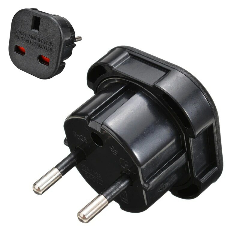 4cm New Travel UK To EU 240V Adapters High Quality Euro Plug AC Power Charger Adapter Converter Socket Black Mayitr