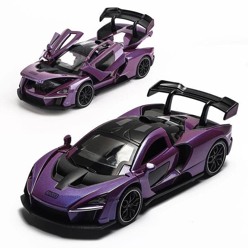 1/32 morre molde mclaren senna carro esportivo modelo de brinquedo liga simulação som luz puxar para trás supercar brinquedos veículo para o presente