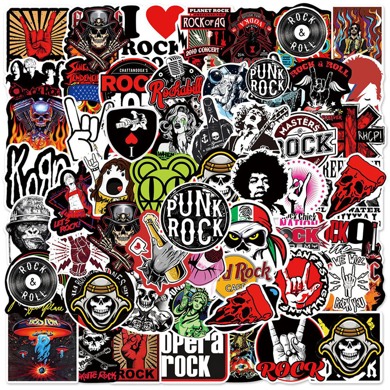 10/30/50/104Pcs Rock Band Graffiti Stickers Voor Laptop Gitaar Motorfiets Scrapbooking Telefoon Waterdichte Cool sticker Voor Kid Speelgoed