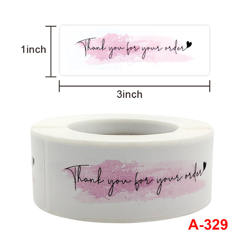 Roll Pink Thank You For Your Order Gift Label Blue Sealing Sticker Packaging Decoration Stationery Stickers Rectangle 250 Pcs