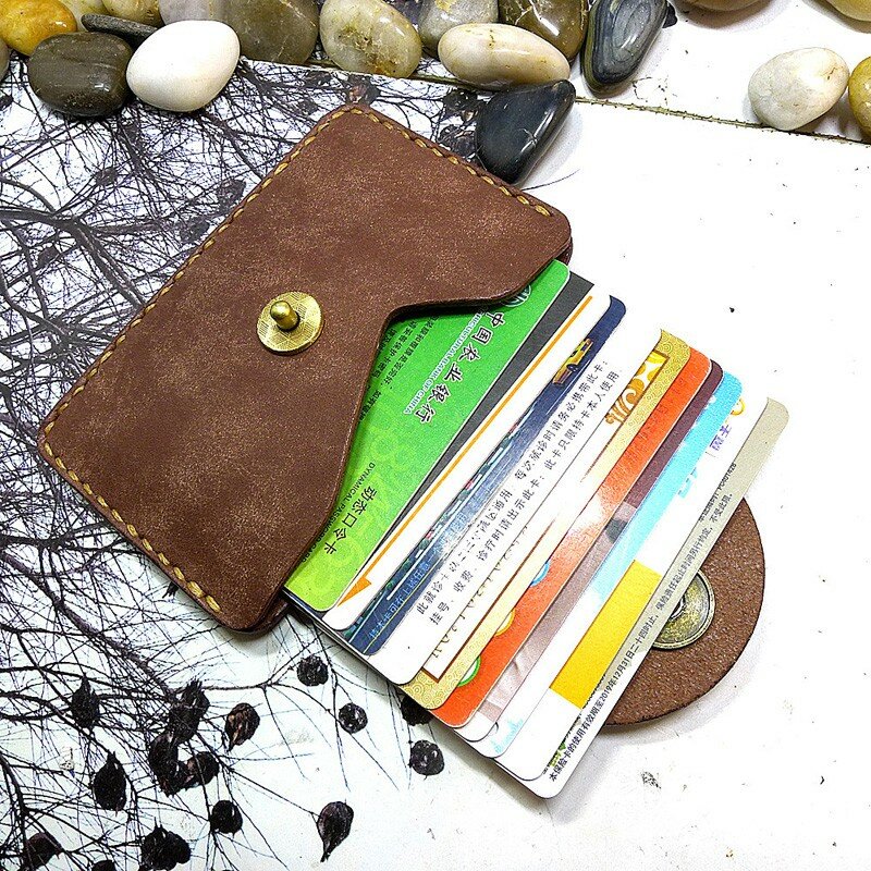Blongk ultra fino saco da cintura pacote de cinto de couro genuíno feito à mão id titular do cartão de crédito bolsa masculina feminino s1660