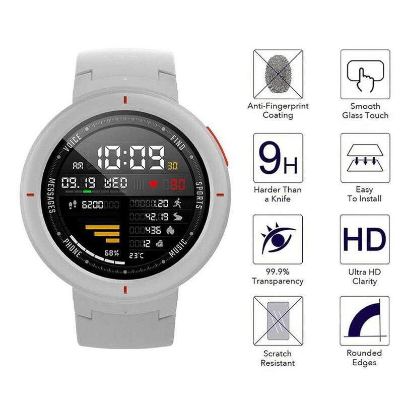 Screen Protector Tempered Glass 9H for Xiaomi Amazfit Verge HD Explosion Proof Glass Film Bubble Free for Amazfit Verge Lite