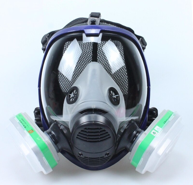 Gas Masker 6800 7 In 1 6001 Gas Masker Zuur Stofmasker Gasmasker Verf Pesticiden Spuiten Siliconen Filter Laboratorium cartridge Lassen