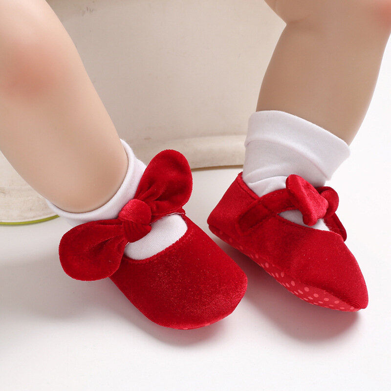 Sapatos antiderrapantes para bebês recém-nascidos, calçados clássicos para primeiros passos de princesa