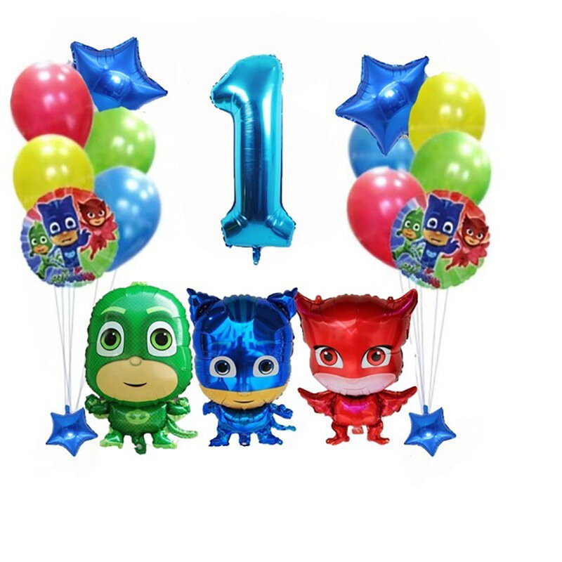 Bolas de brinquedo para decoração de pj masks, original, balões de brinquedo para decoração de quarto de aniversário, máscara pj, juguete, desenho animado anmy, figuras, brinquedos para crianças s23