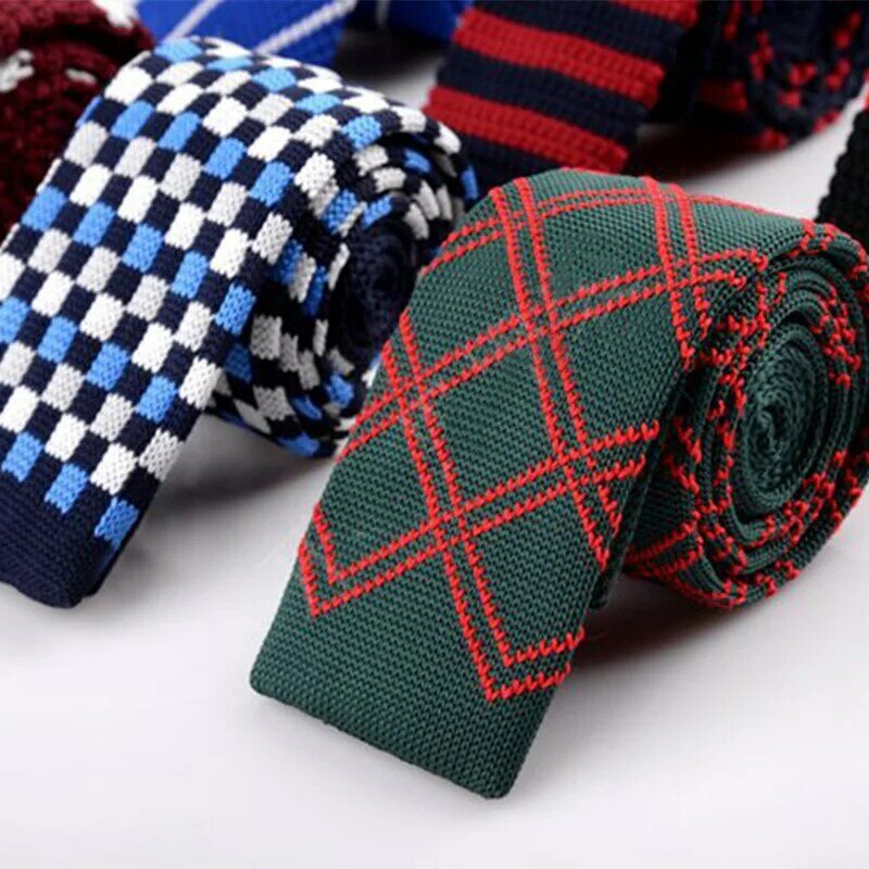 Gusleson nova moda masculina listra dot 5cm gravata marca magro designer dos homens de malha pescoço gravatas gravatas estreitas para homem