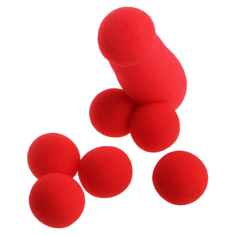 Pequeno irmão esponja 4 peças bolas vermelhas de esponja engraçada palco adereços truques de mágica brinquedos