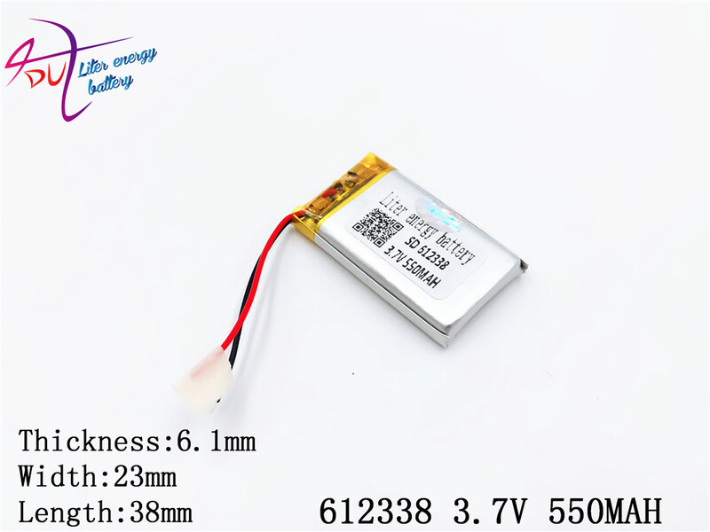 Batterie Lithium polymère 3.7v, 062338 mah, 612338 mah, Mp3 Mp4, Gps, Bluetooth, 550x23x38mm, petite stéréo, Bluetooth