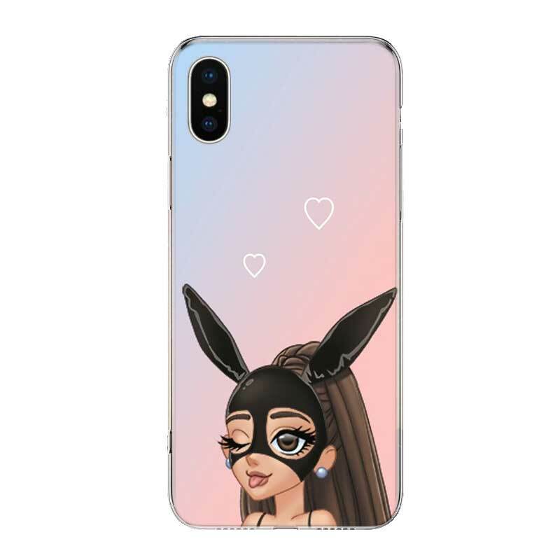 ABNM Cartoon Ariana Grande śliczne Fundas silikonowy telefon powrót Case dla Apple iPhone 7 8 6 6S Plus XS MAX X XR 10 TEN SE 5S 5 okładka