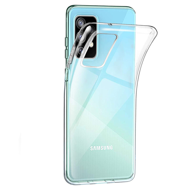 Casing Ponsel Lunak Silikon Bening untuk Samsung Galaxy A72 A52 A32 A22 A12 A71 A51 A41 A31 A70 A50 A30 A20 Fundas Coque Ultra Tipis